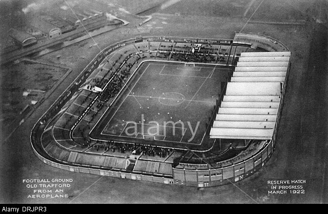 DRJPR3 Old Trafford football ground, aerial view. Manchester.. Image shot 1922. Exact date unknown.